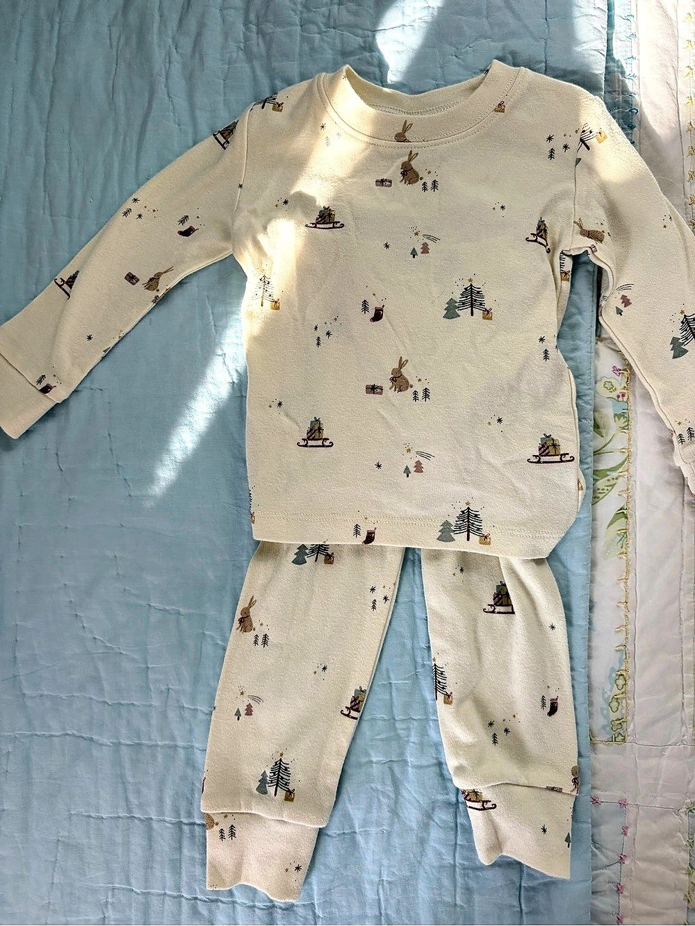 Rylee & Cru Baby Pajama Set in Cream Size 12-18M
